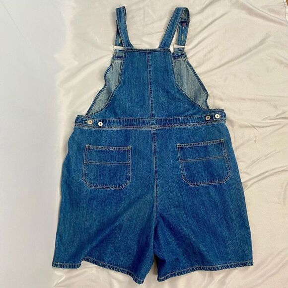 Vintage Overalls Shorts Faded Glory Blue Denim Women’s Size 20W Pocket Front Y2K - Picture 5 of 9
